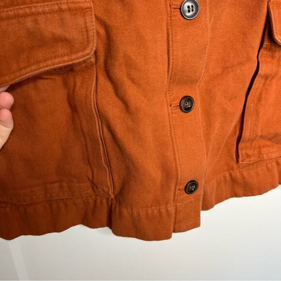 Madewell Rustic Orange Button Down Pocket Mini Skirt Size 2 - Picture 3 of 8